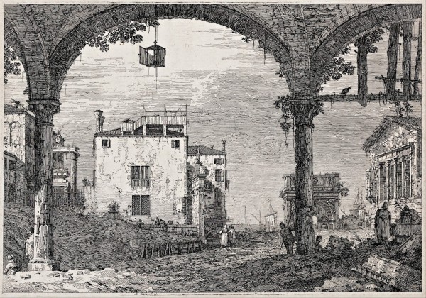 The portico with a lantern by Canaletto